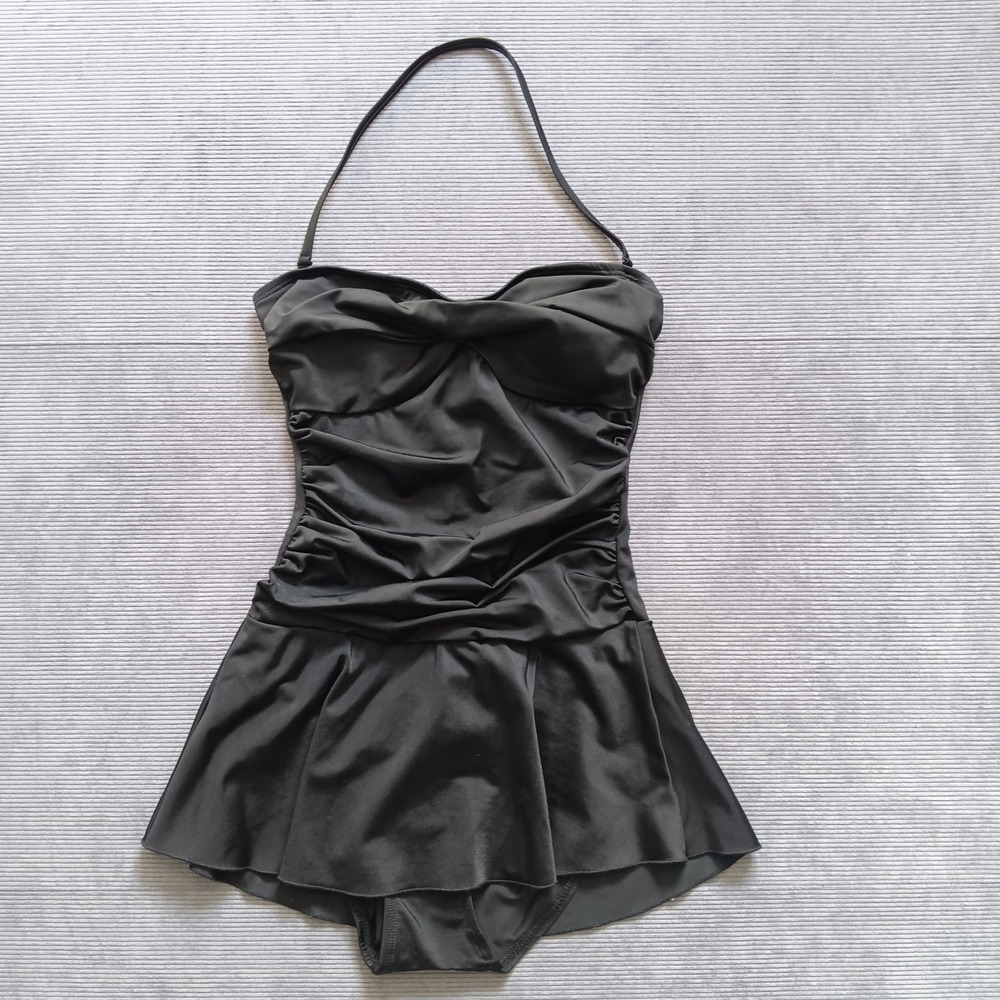 Instant Figure Swimsuit Skirted One-Piece Women 6 Black NEW Shapewear 13556P